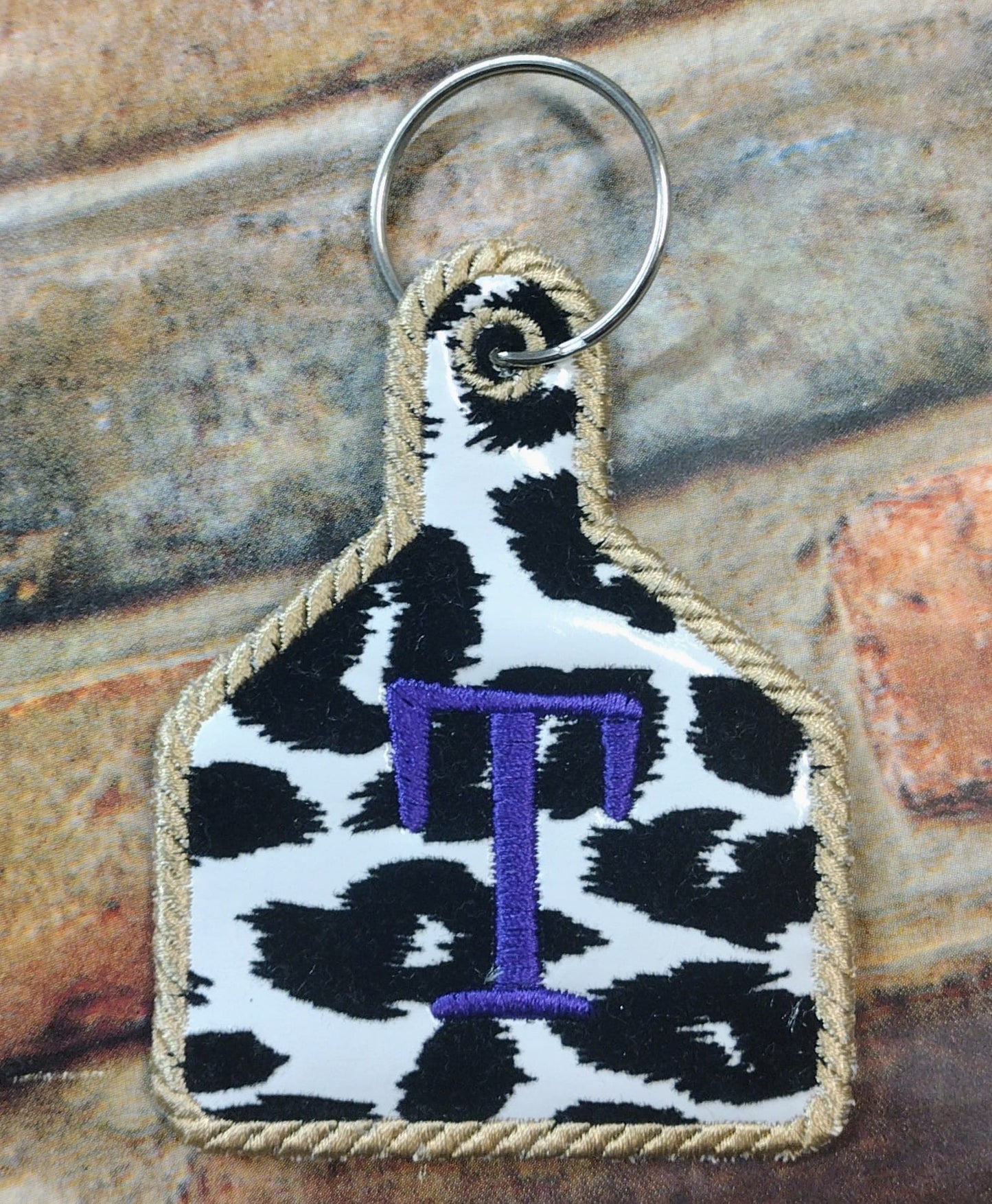 Cow Tag Charm Alphabet Font ITH