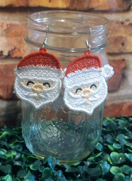 Santa Earrings ITH FSL