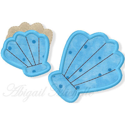 Scallop Clams Applique - 4 Sizes!