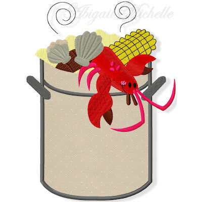 Seafood Boil Pot Applique - 3 Sizes!