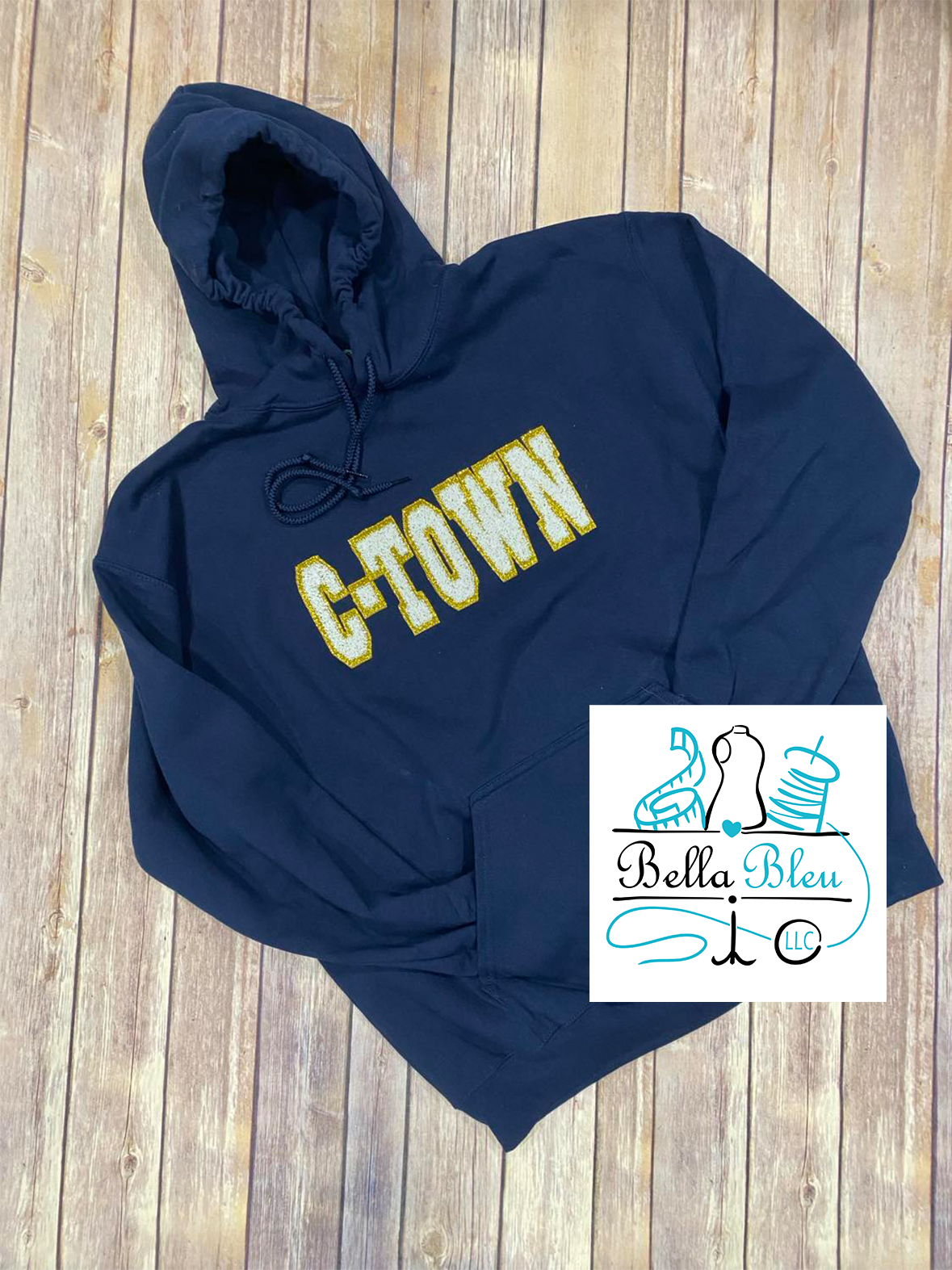 Custom Cheer Name Faux Chenille Sweatshirt Crew