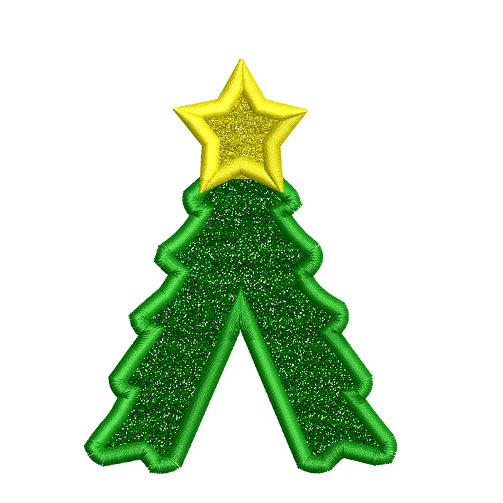 Christmas Tree Side Design Applique 3 sizes