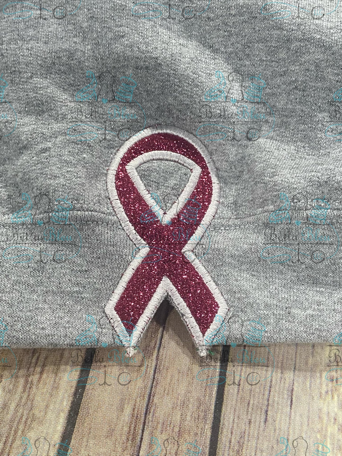 Awareness Ribbon Side Design Applique 3 sizes