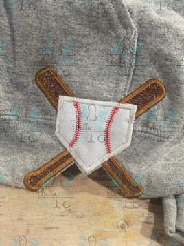 Baseball Softball Side Design Applique 3 sizes