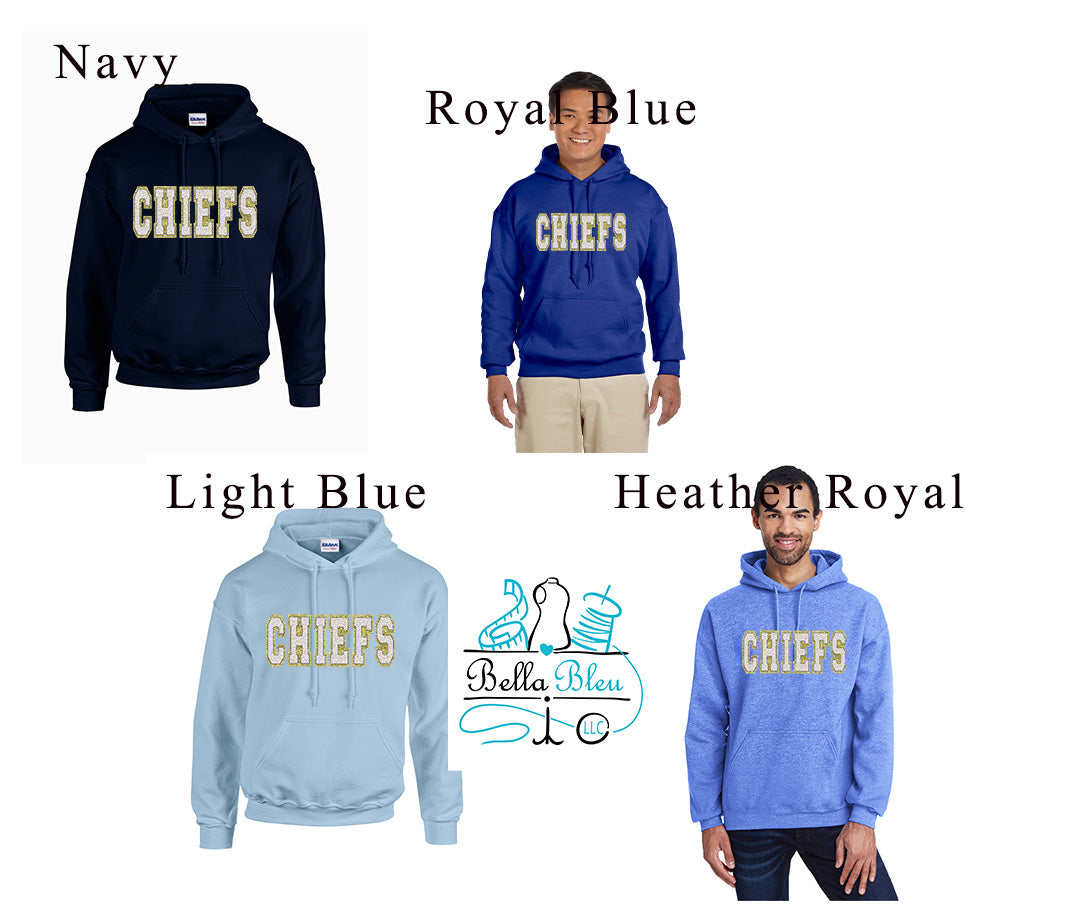 Custom Cheer Name Faux Chenille Sweatshirt Crew