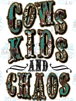 Cows Kids and Chaos Western Sublimation pgn file