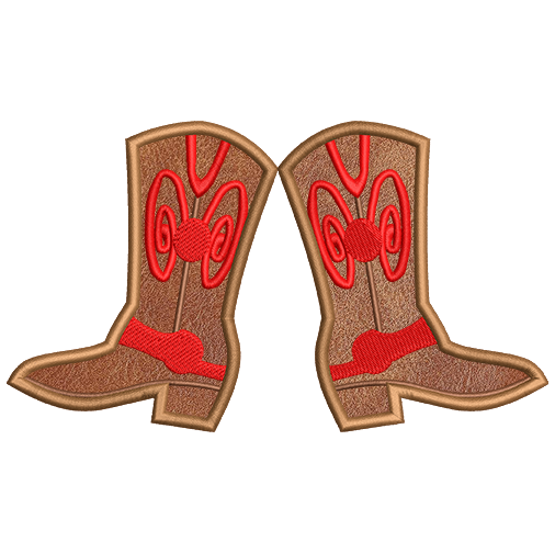 Cowboy Boots Side Design Applique 4 sizes