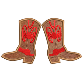 Cowboy Boots Side Design Applique 4 sizes