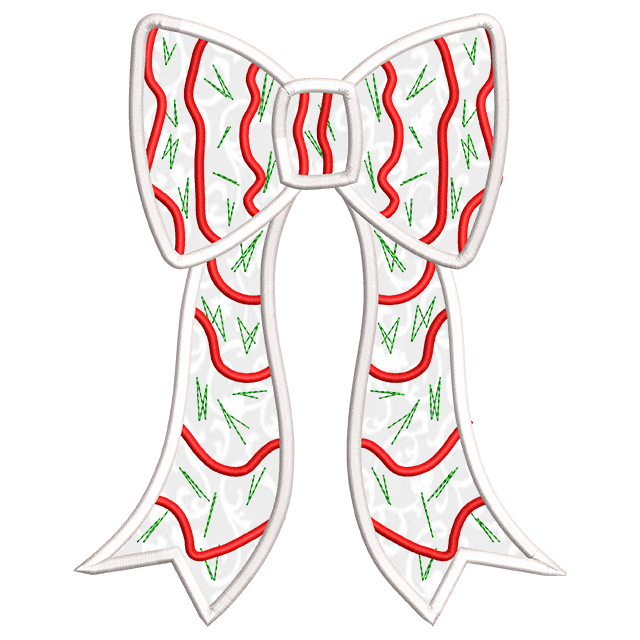 Christmas Bow Side Design Applique