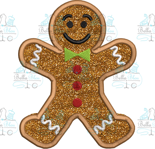 Gingerbread man Side Design Applique 3 sizes