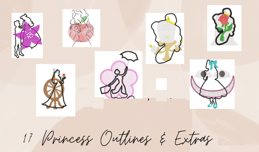 Princess Sketchy Bundle Designs