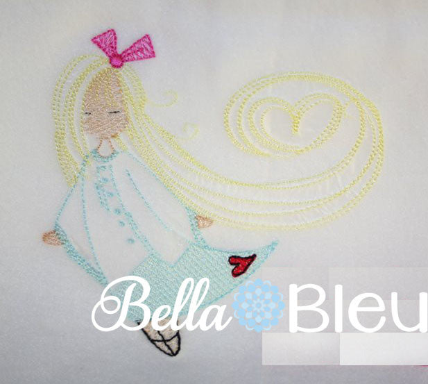 Sketchy Adorable Sophia Girl Colorwork Embroidery design