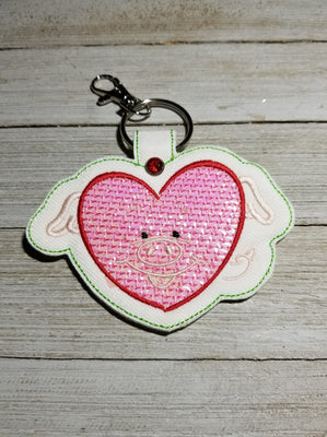 In The Hoop I Heart Geeks Key Fob Keychain Felt Embroidery Design