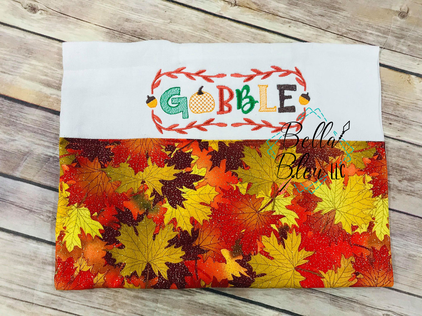 Thanksgiving "Gobble" machine embroidery design