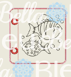 ITH In the Hoop Sea Fish Coloring Page Machine Embroidery Design 4x4 5x7 6x10