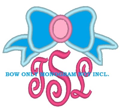 Bow Monogram Applique