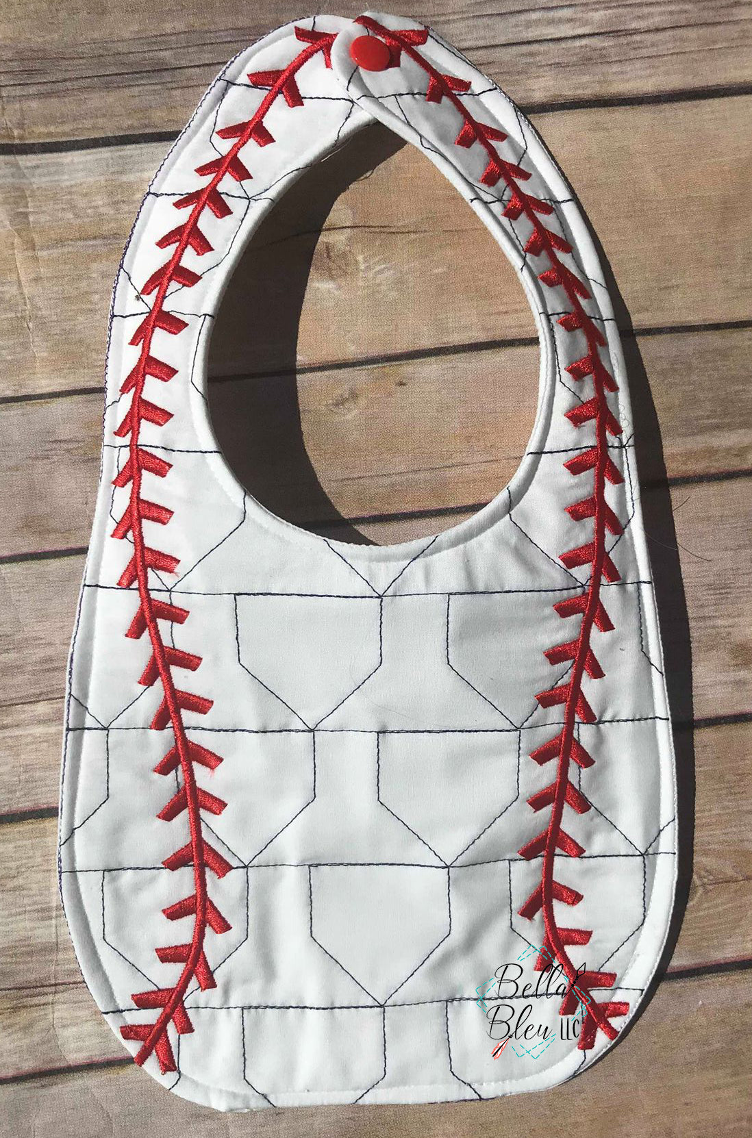 ITH In The hoop Baseball or Softball Bib with home plate stipple quilting machine embroidery design