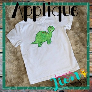 Dinosaur Satin Stitch Applqiue Embroidery Design