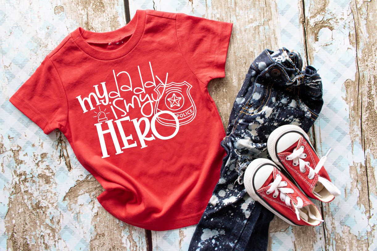 My Daddy my Hero Police Officer Tee Shirt