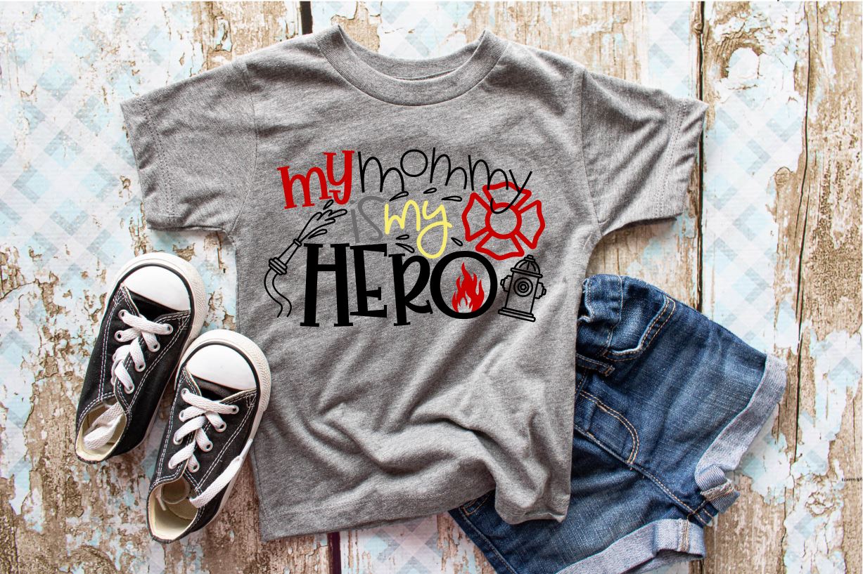 My Mommy My Hero Firefighter Tee Shirt