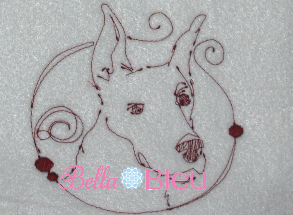 Redwork Dog 4 Machine Embroidery Design