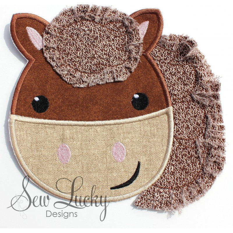 Raggy Pony Horse bean stitch applique