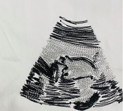 Custom sonogram embroidery design