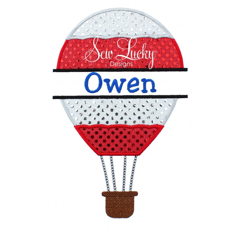 Split Hot Air Balloon Applique