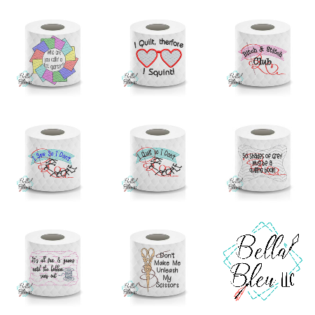 Toilet Paper Embroidery Design Bundle of 97