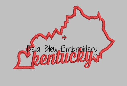 State of Kentucky with Signature Kentucky baseball hat cap machine embroidery design