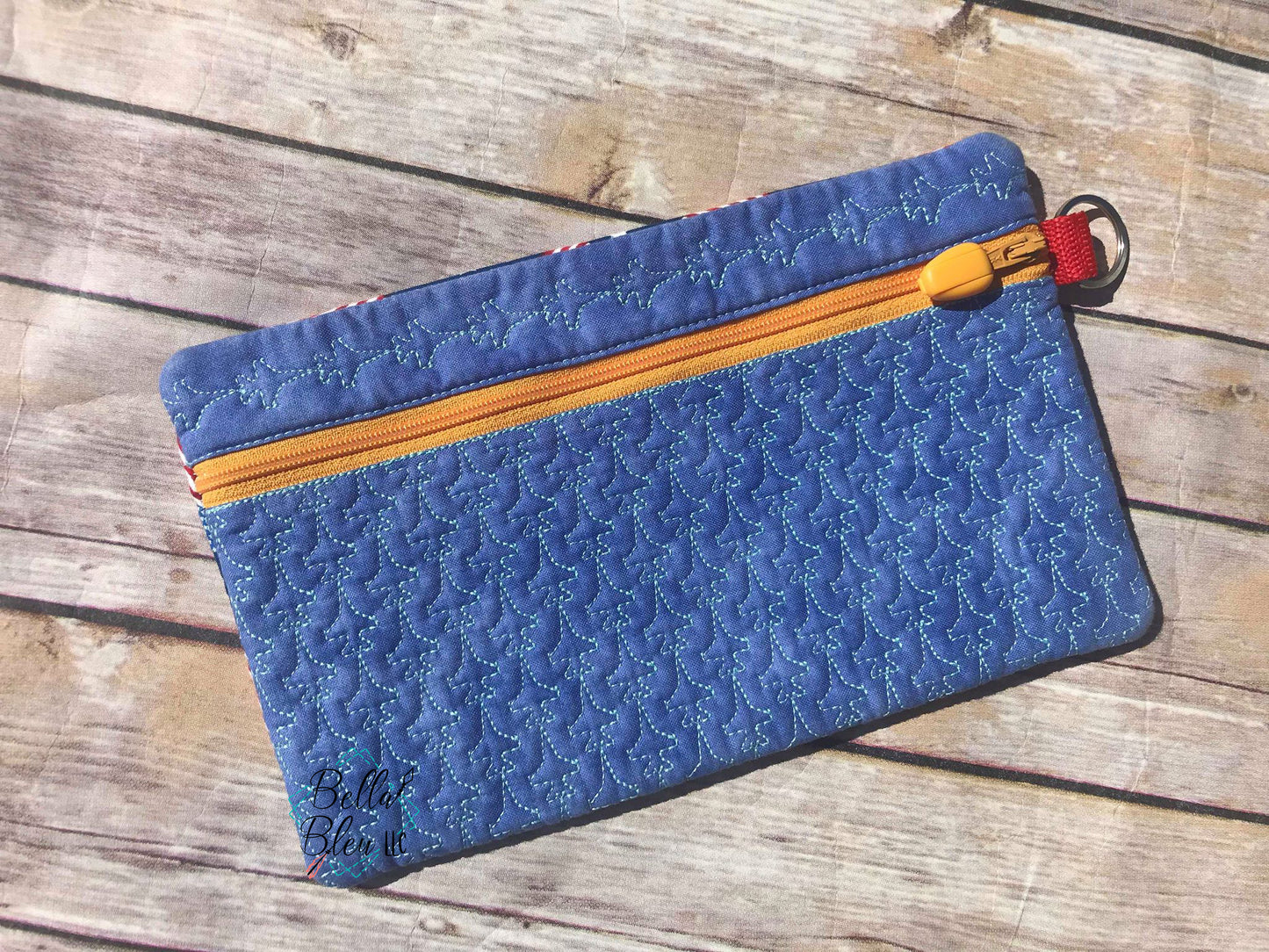 In the Hoop Zipper Wallet Airplane Stipple