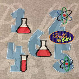 Applique Scientist Science 1-9 Numbers Applique MachineEmbroidery Design