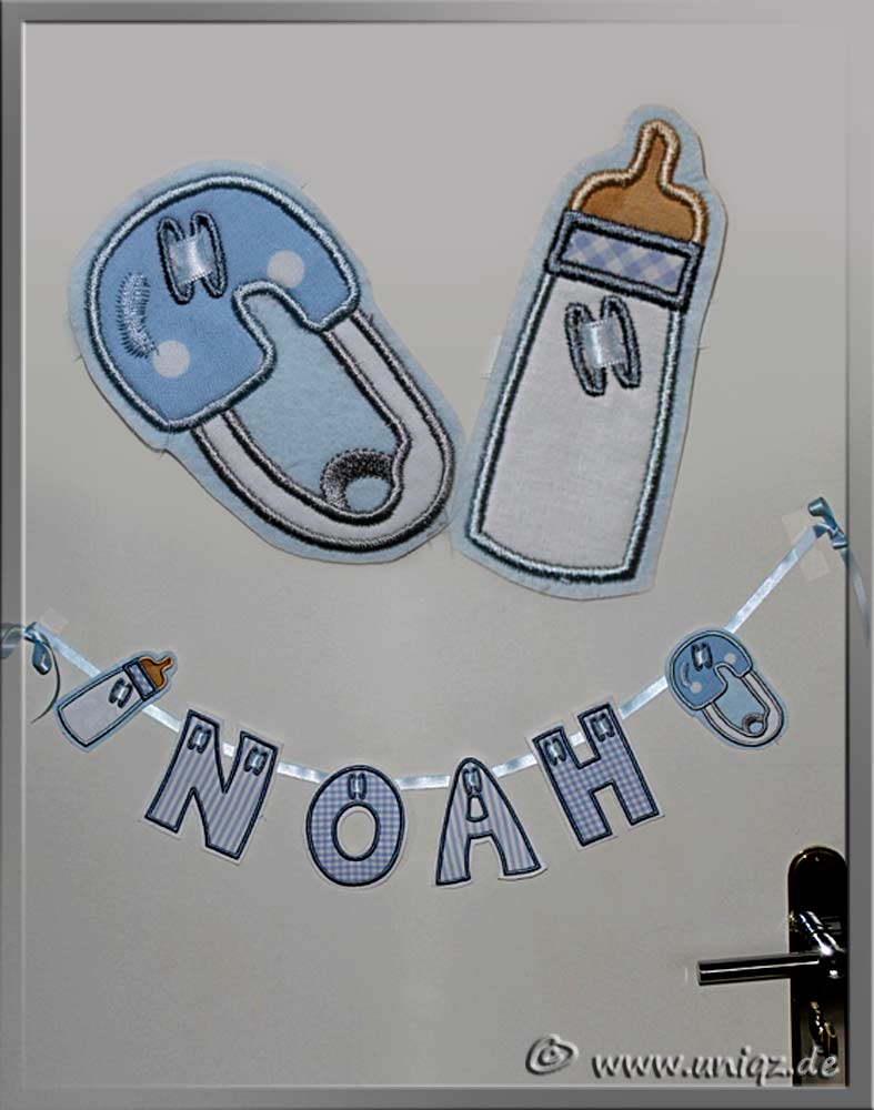 Baby Bottle Banner Add On, In The Hoop - 3 Sizes