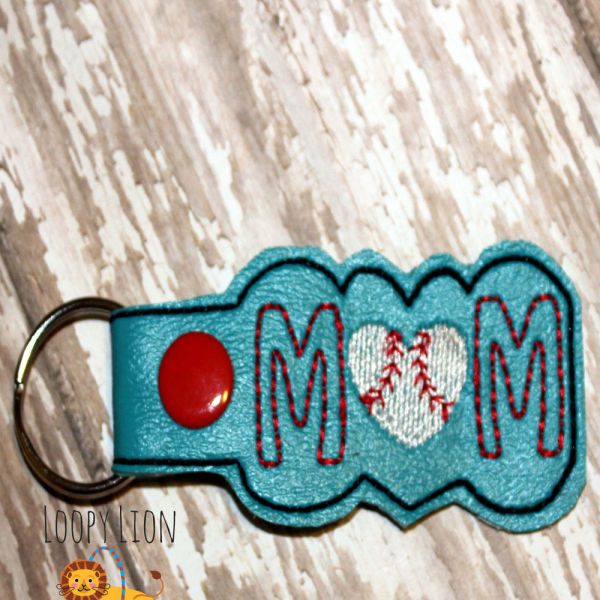 Baseball Softball Mom Snap Key Fob