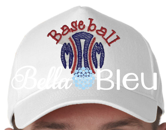 Sketchy Baseball Mom baseball hat cap machine embroidery design