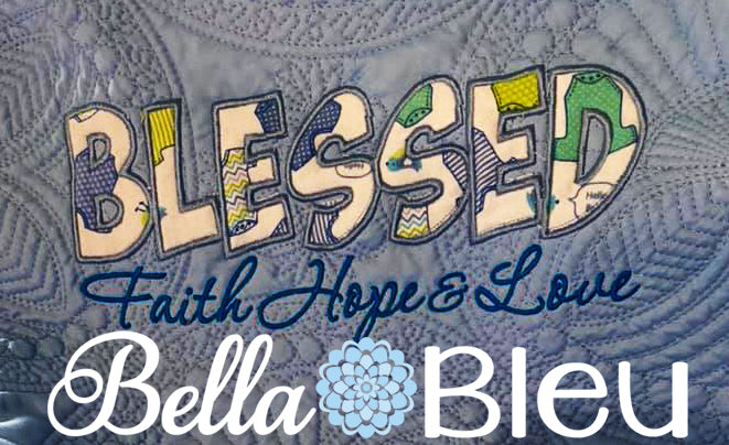 Blessed Faith Hope Love Applique