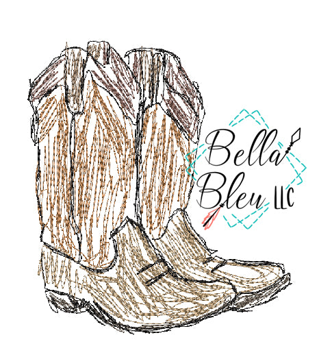 Cowboy Boots Scribble