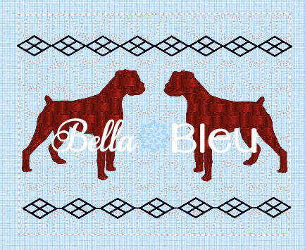 Faux Boxer Dog Machine Embroidery Smocking Design