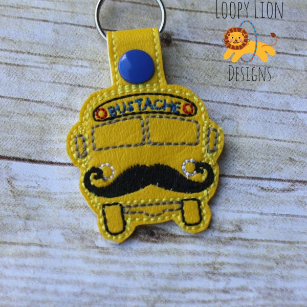 Bustache Bus Snap Key Fob