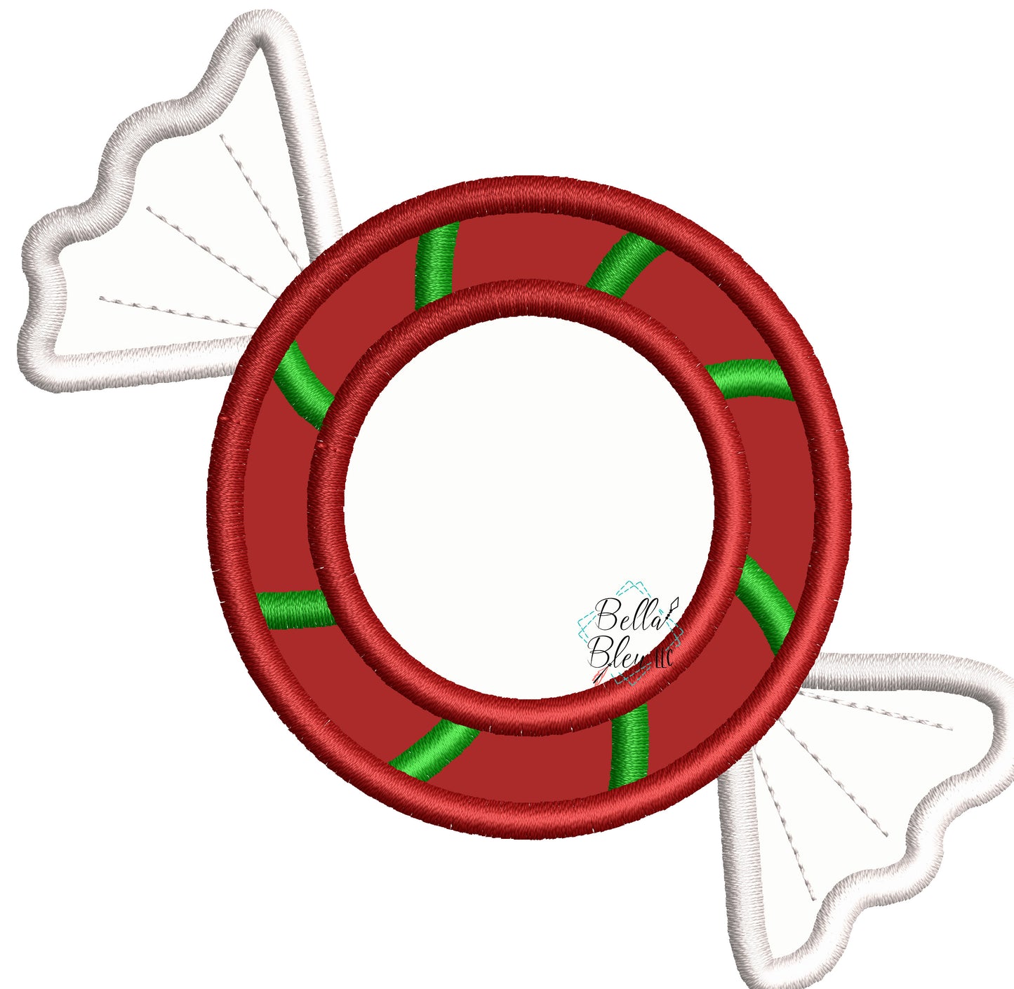 Holiday Candy Monogram Frame Machine Applique Embroidery Design