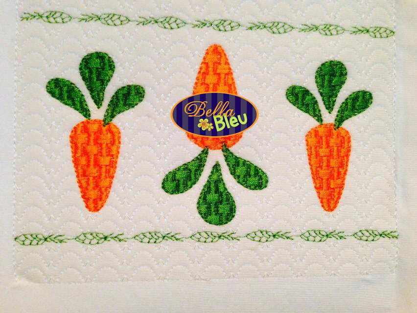 Faux Smocking Carrot Bunch Easter Farm Machine Embroidery Design