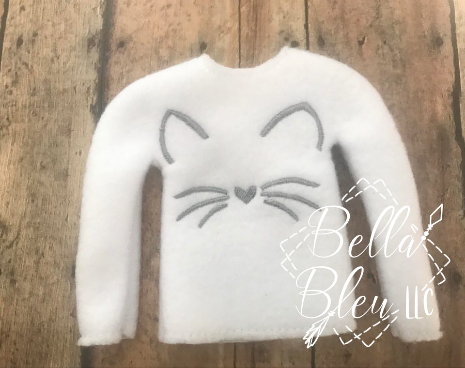 Cat Face ITH Elf Sweater Shirt