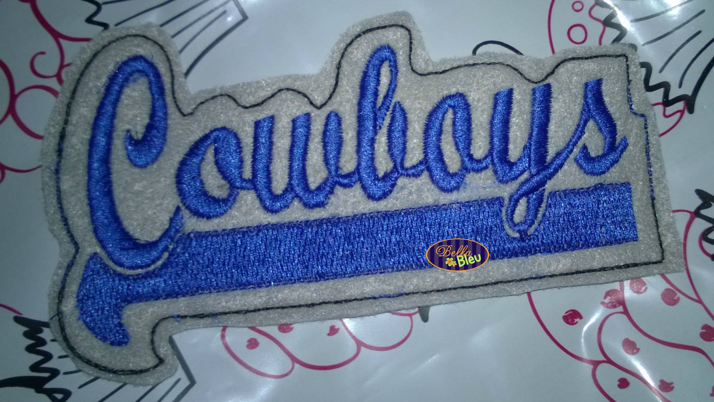 ITH in the hoop Cowboys Sports Headband Slider Topper machine embroidery