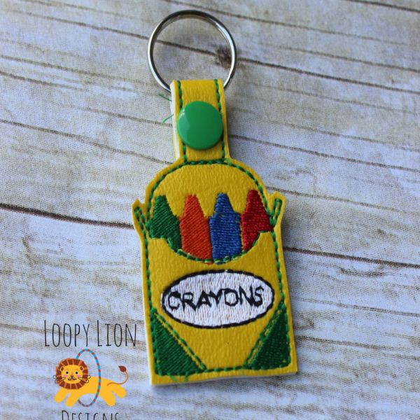 Crayon Box School Snap Key Fob