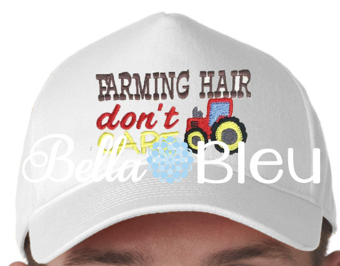 Farming Hat don't care with tractor baseball hat cap machine embroidery design