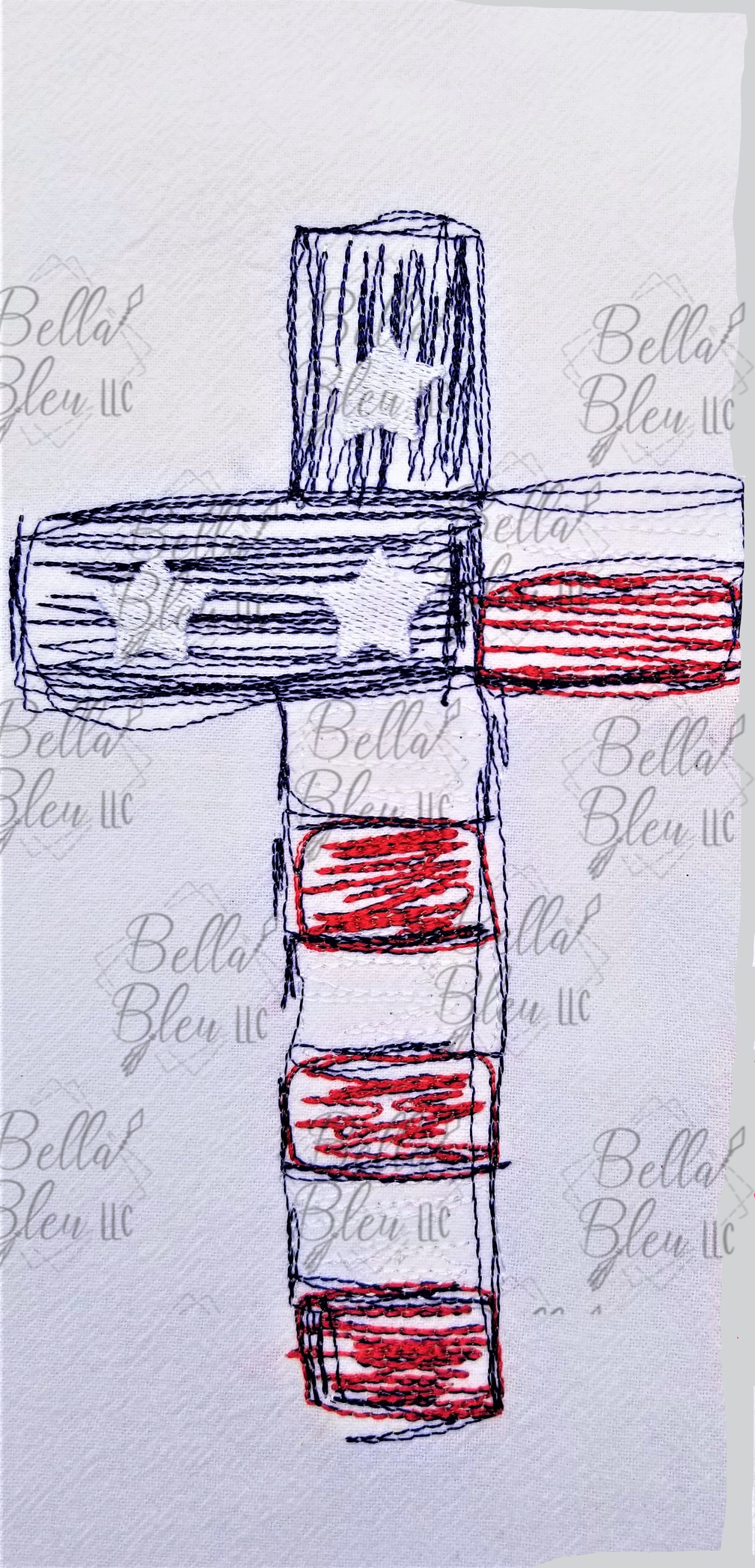 American Flag Cross Scribble