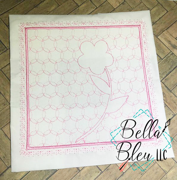 Flower Stipple Quilt Block