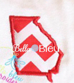 Georgia State Applique Embroidery Design Monogram