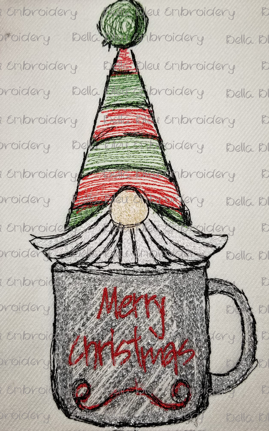 Merry Christmas Gnome Scribble