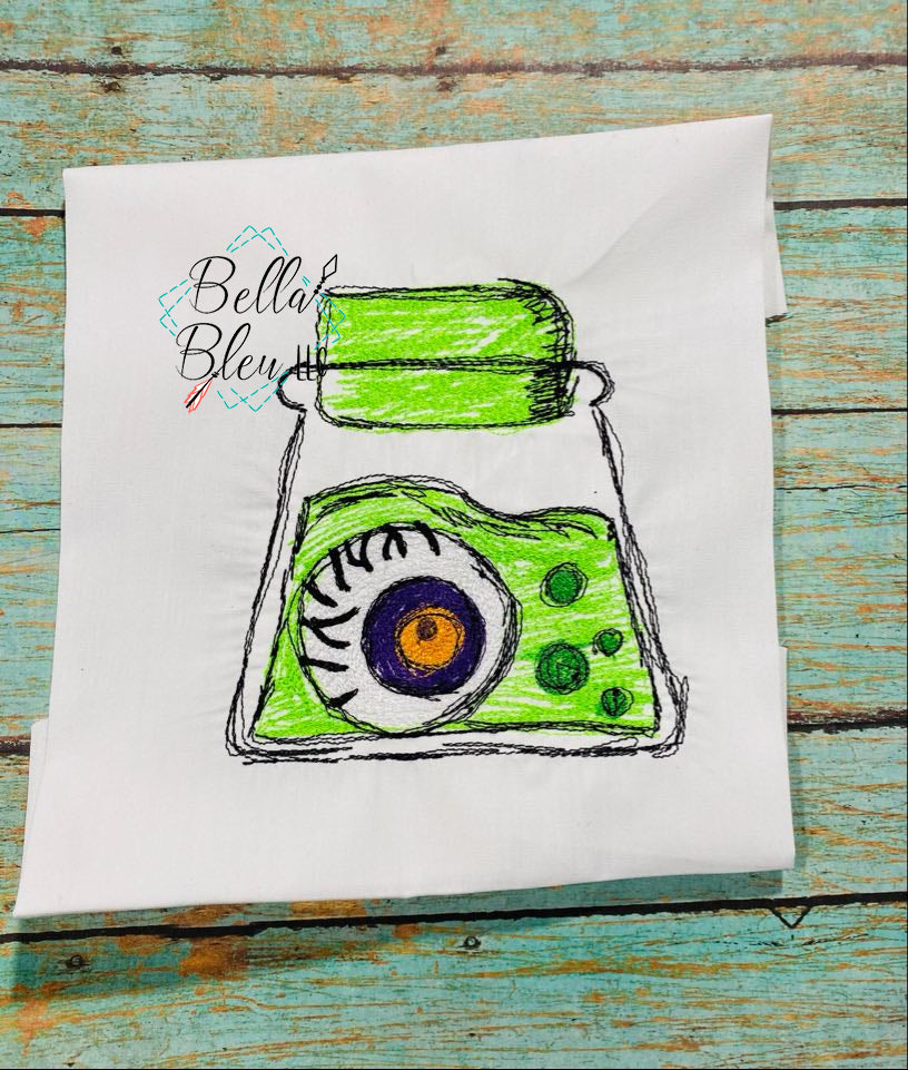 Halloween Eye in Jar Scribble